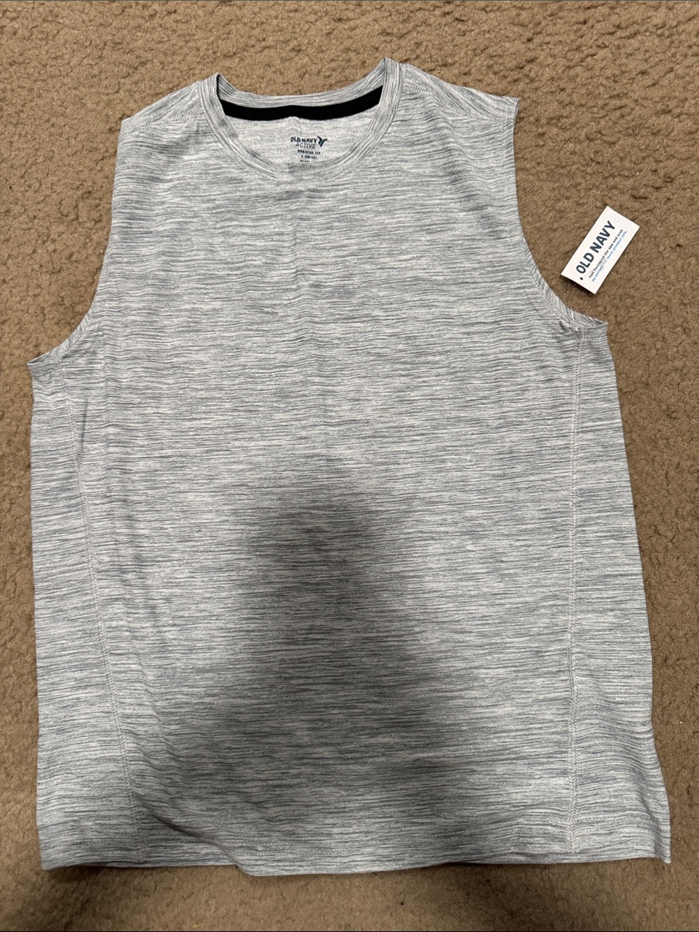 Old Navy Light Gray Space-Dye Sleeveless Tee